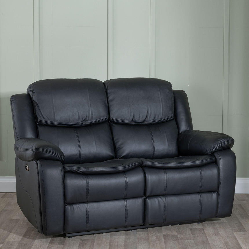 Berlin Black Leather Recliner Sofa Set-4