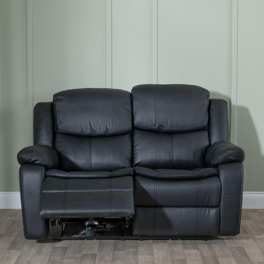 Berlin Black Leather Recliner Sofa Set-5