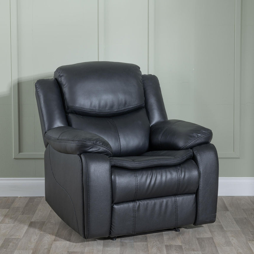Berlin Black Leather Recliner Sofa Set-6