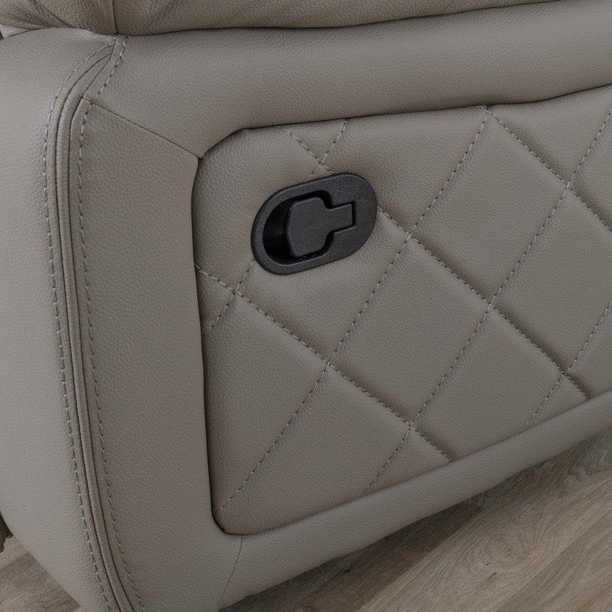 Bentley Light Grey Leather Recliner Armchair-7