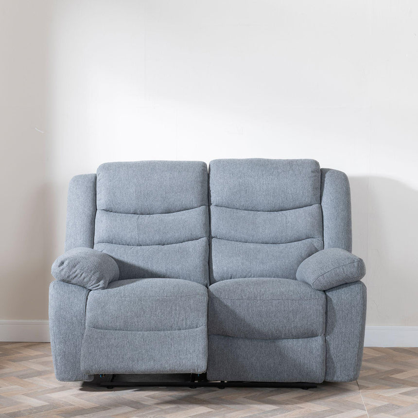 Windsor Grey Fabric 2 Seater Recliner Sofa-2