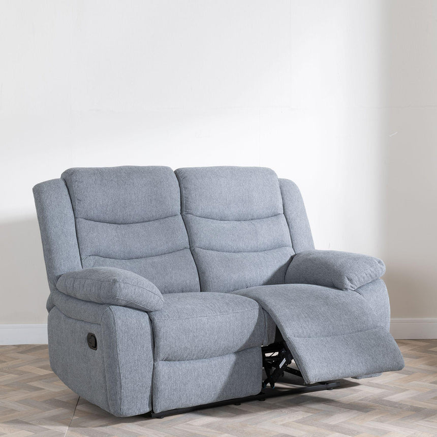 Windsor Grey Fabric 2 Seater Recliner Sofa-4