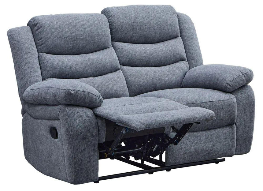 Windsor Grey Fabric 2 Seater Recliner Sofa-9