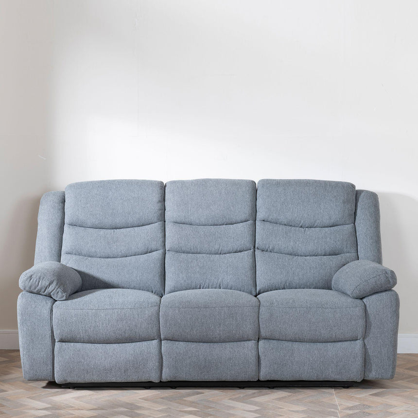 Windsor Grey Fabric 3 Seater Recliner Sofa-5