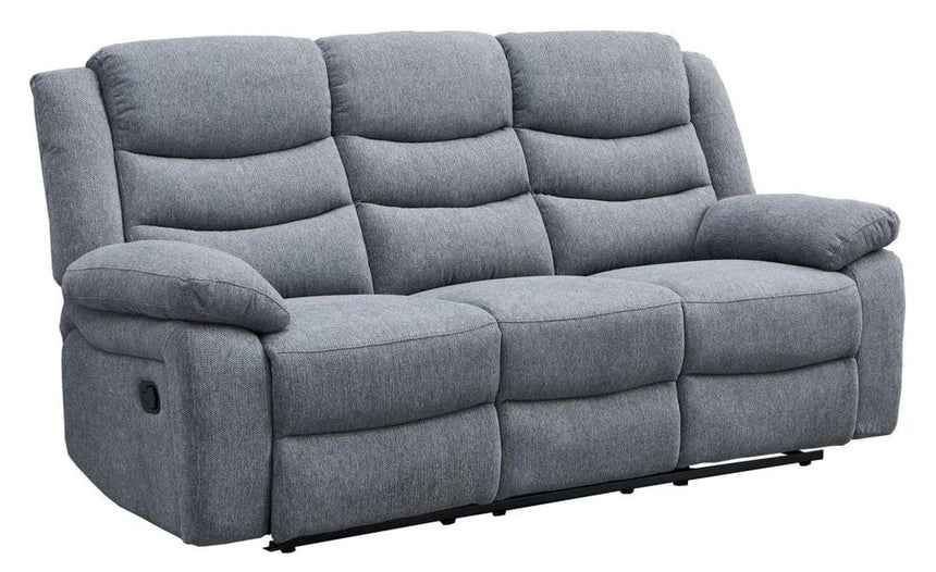 Windsor Grey Fabric 3 Seater Recliner Sofa-9