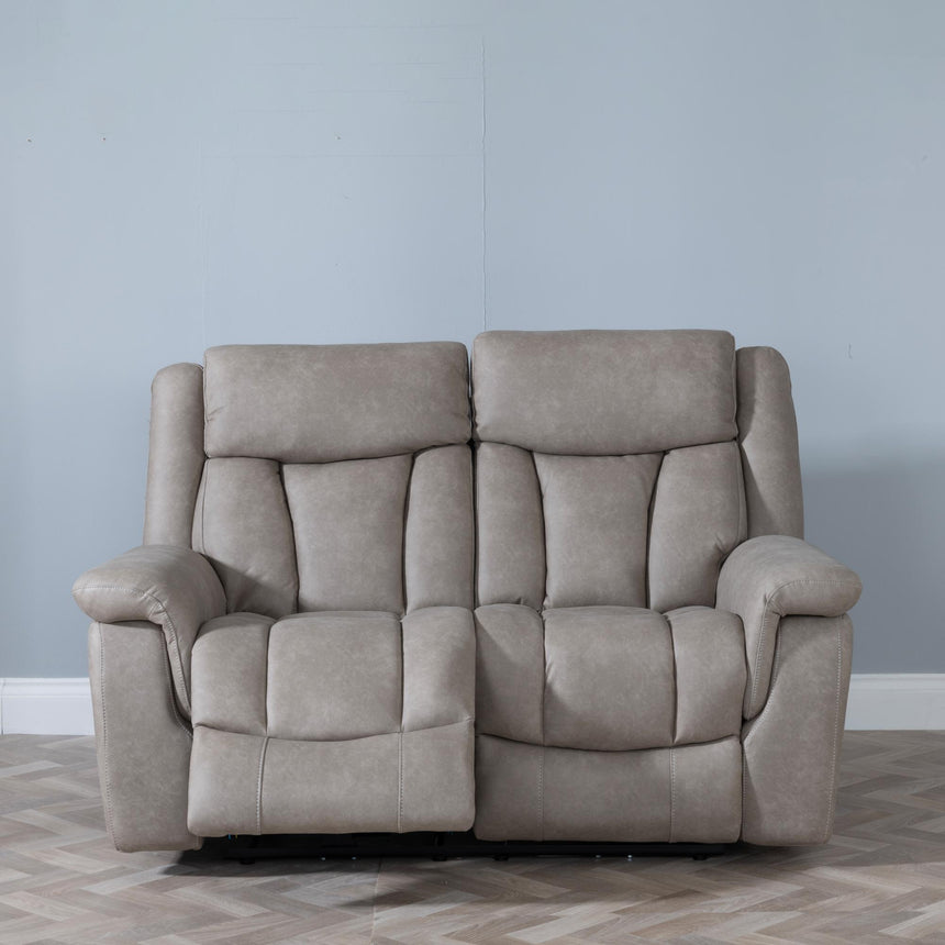 Dylan Sandstone Fabric 2 Seater Electric Recliner Sofa-2