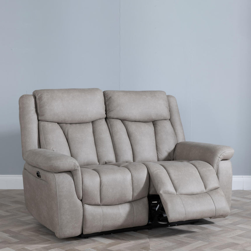 Dylan Sandstone Fabric 2 Seater Electric Recliner Sofa-3