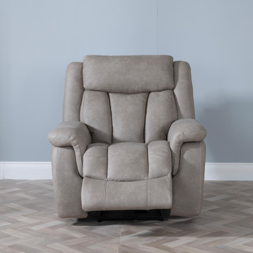 Dylan Sandstone Fabric Electric Recliner Armchair-2