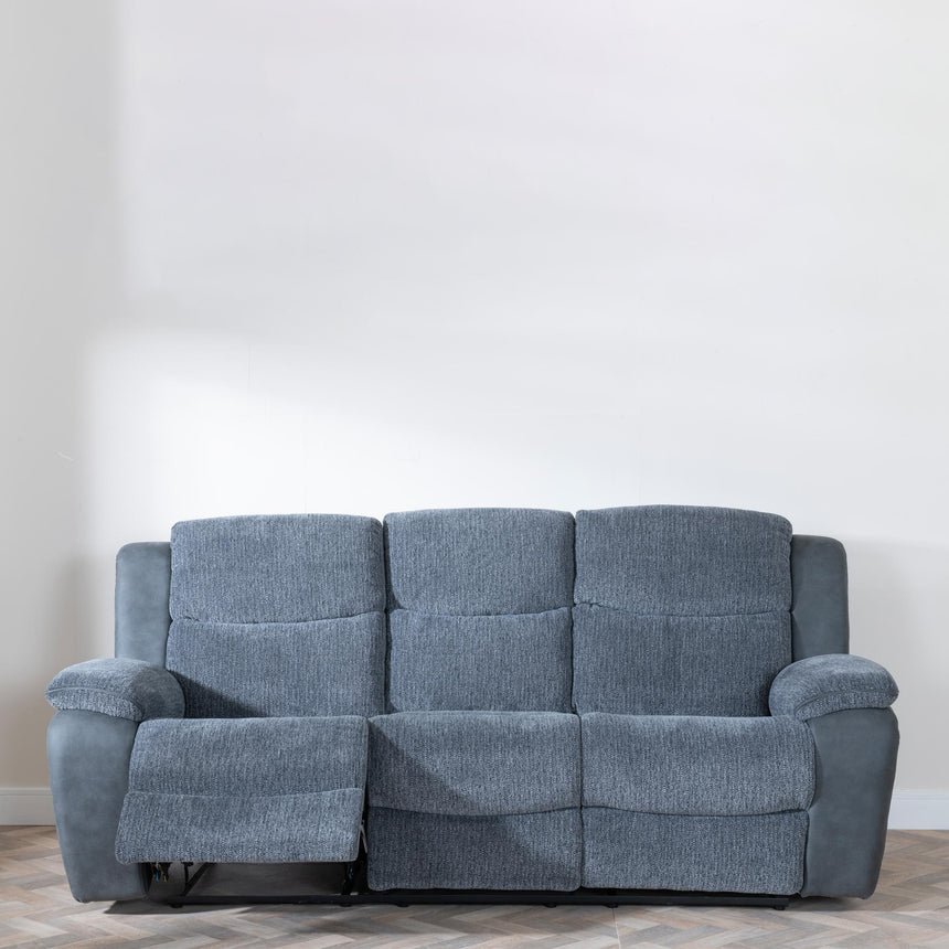 Legend Grey Fabric 3 Seater Recliner Sofa-2