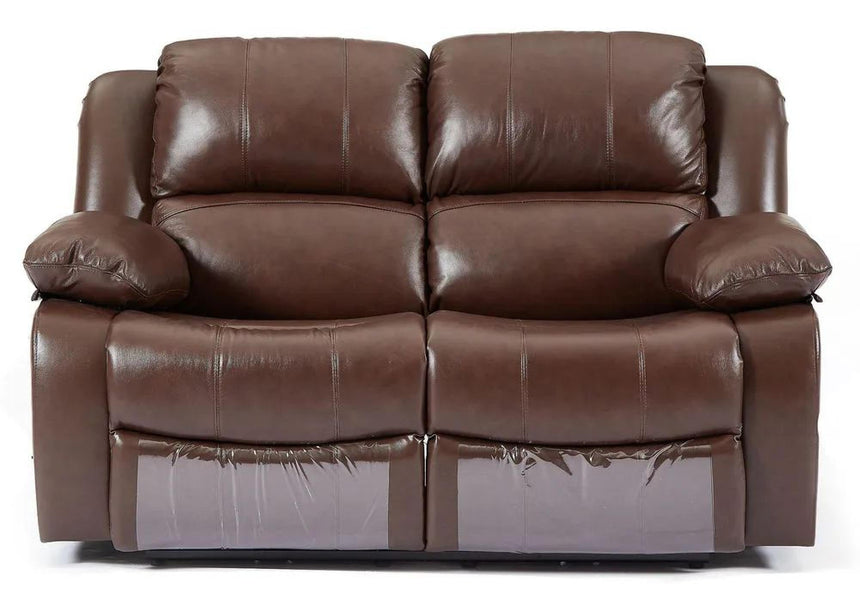 London Brown Leather 2 Seater Recliner Sofa-8