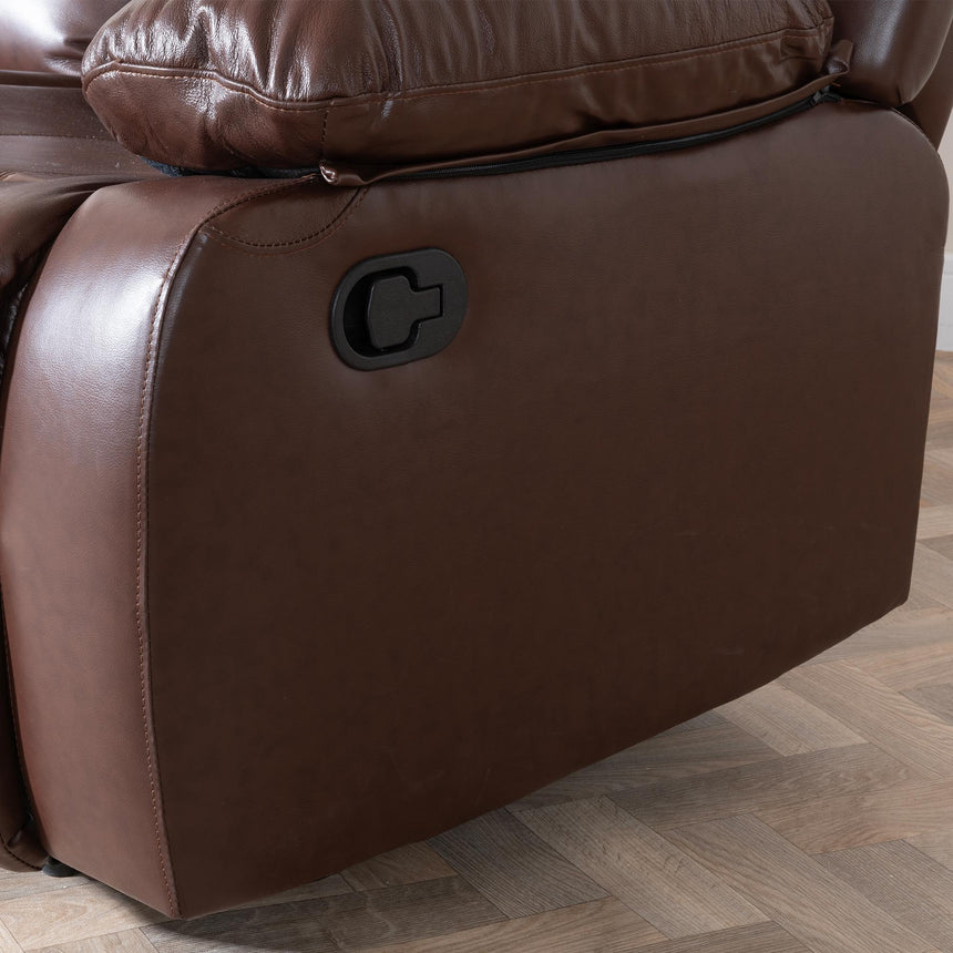 London Brown Leather Recliner Armchair-7