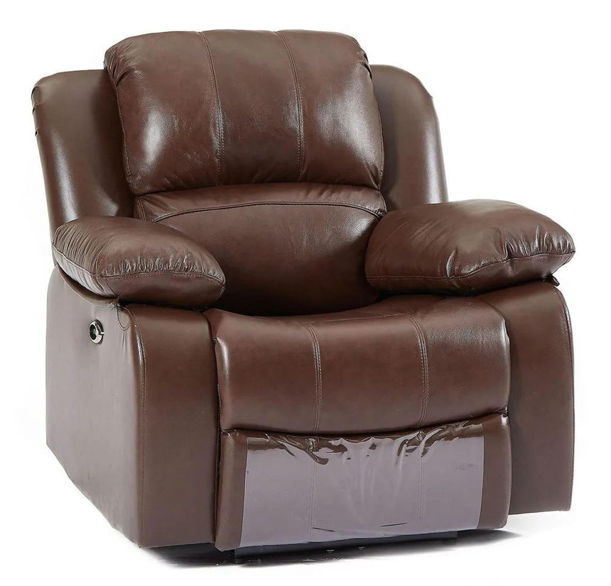 London Brown Leather Recliner Armchair-8