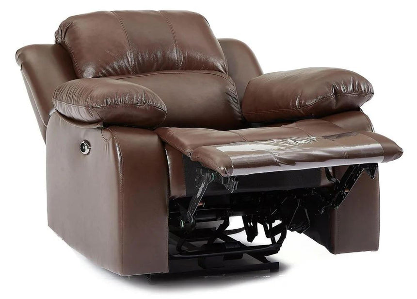 London Brown Leather Recliner Armchair-9