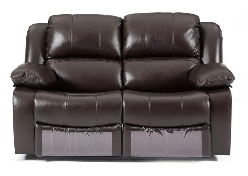 London Burgundy Leather 2 Seater Recliner Sofa-8