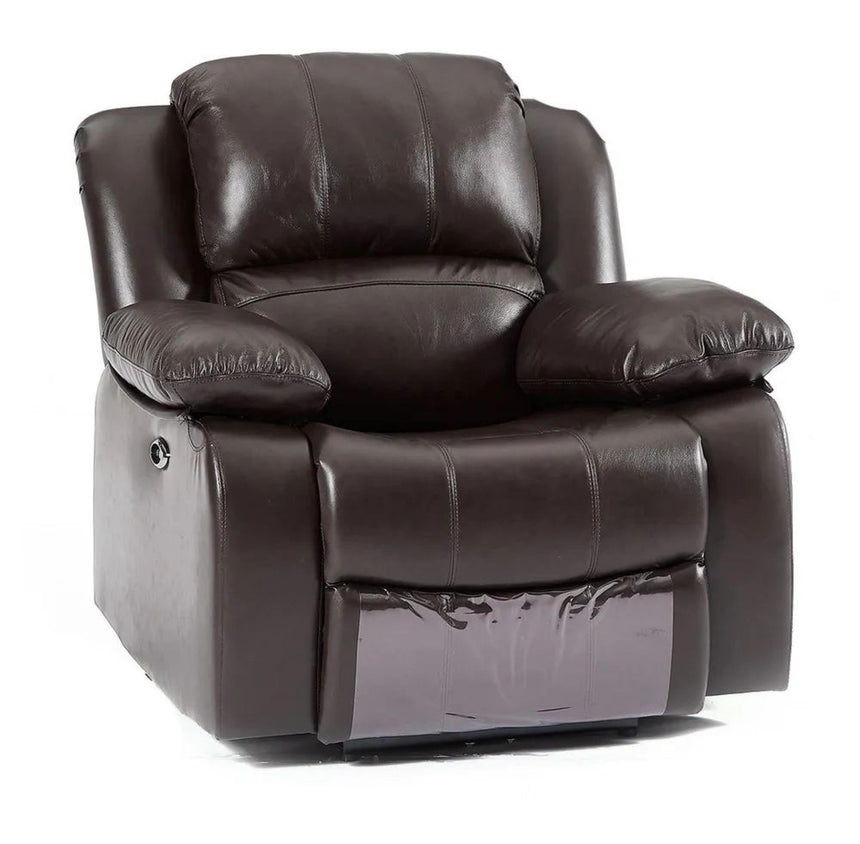 London Burgundy Leather Recliner Armchair-9