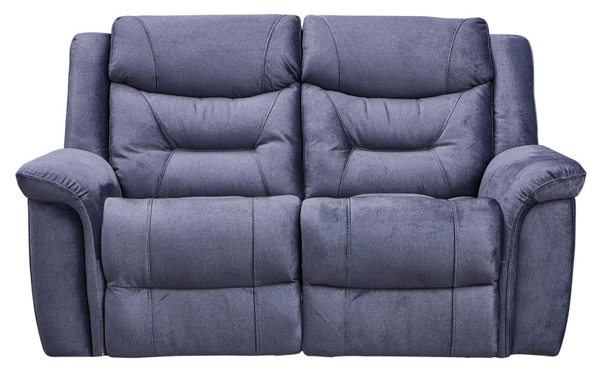 Dudley Silvano Blue Fabric 2 Seater Recliner Sofa-8