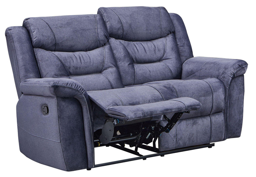 Dudley Silvano Blue Fabric 2 Seater Recliner Sofa-9