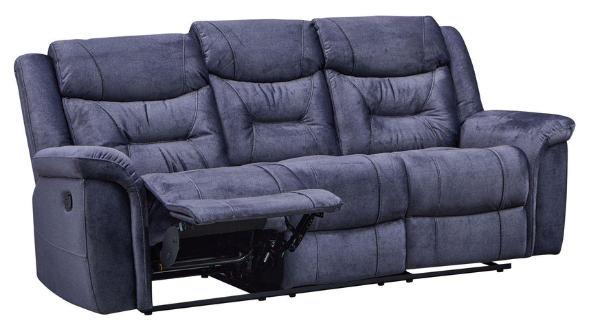 Dudley Silvano Blue Fabric 3 Seater Recliner Sofa-9