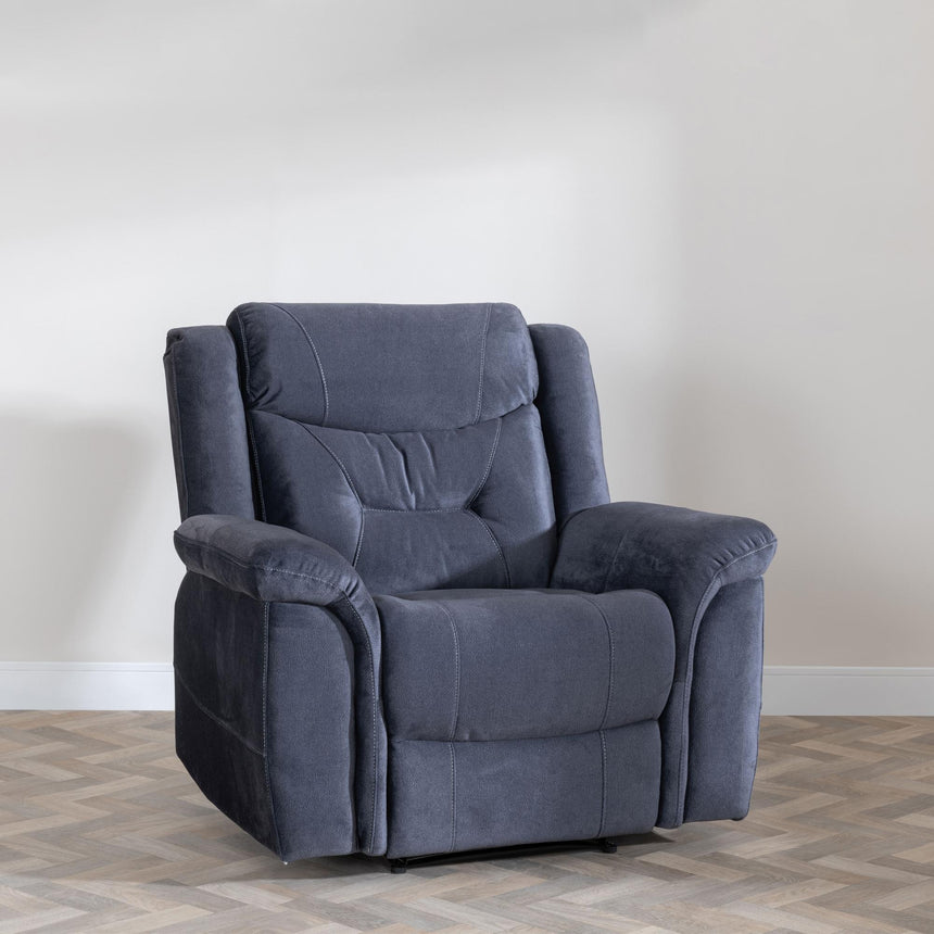 Dudley Silvano Blue Fabric Recliner Sofa Set-6