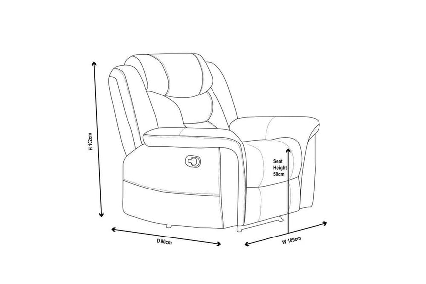 Dudley Silvano Blue Fabric Recliner Sofa Set-10