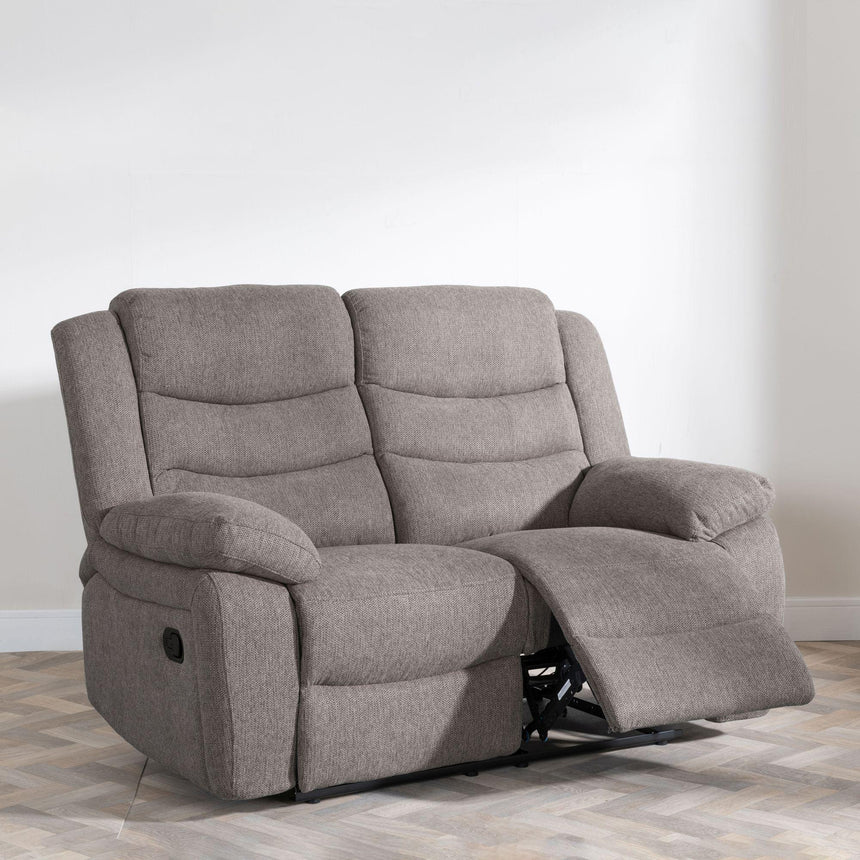 Windsor Brown Fabric 2 Seater Recliner Sofa-3