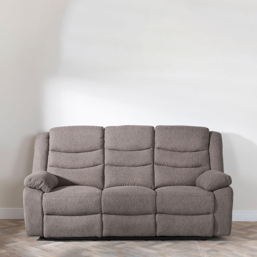 Windsor Brown Fabric 3 Seater Recliner Sofa-4