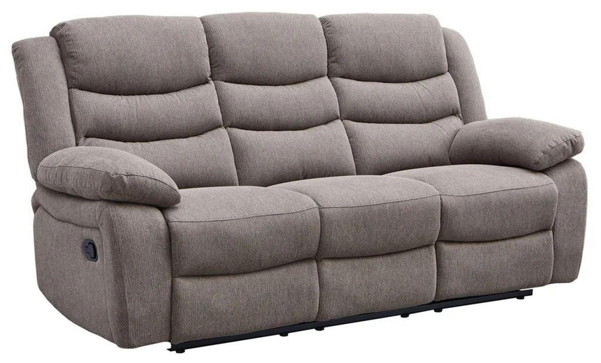 Windsor Brown Fabric 3 Seater Recliner Sofa-9