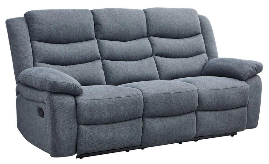 Windsor Dark Grey Fabric 3 Seater Recliner Sofa-11