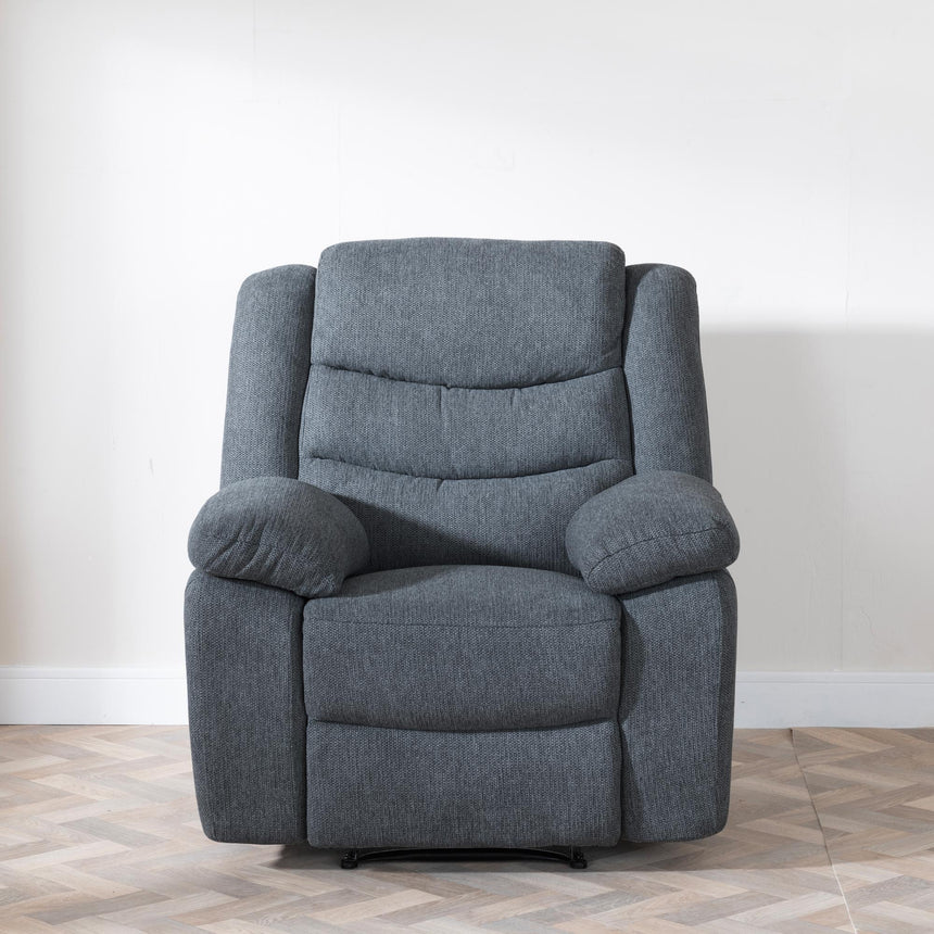 Windsor Dark Grey Fabric Recliner Armchair-6