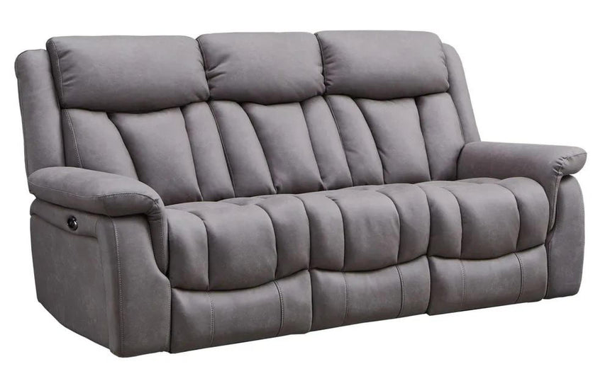 Dylan Grey Fabric 3 Seater Electric Recliner Sofa-10