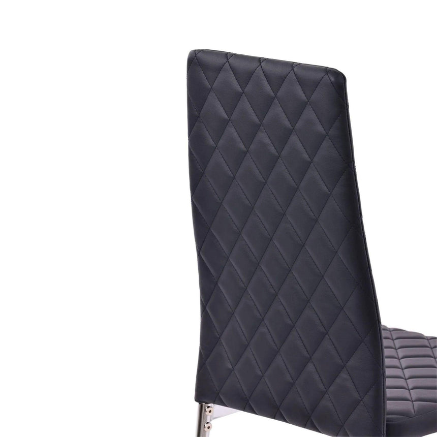 Clearance - Metro Dining Chairs in Black Colour Leather and Chrome Metal Legs-8