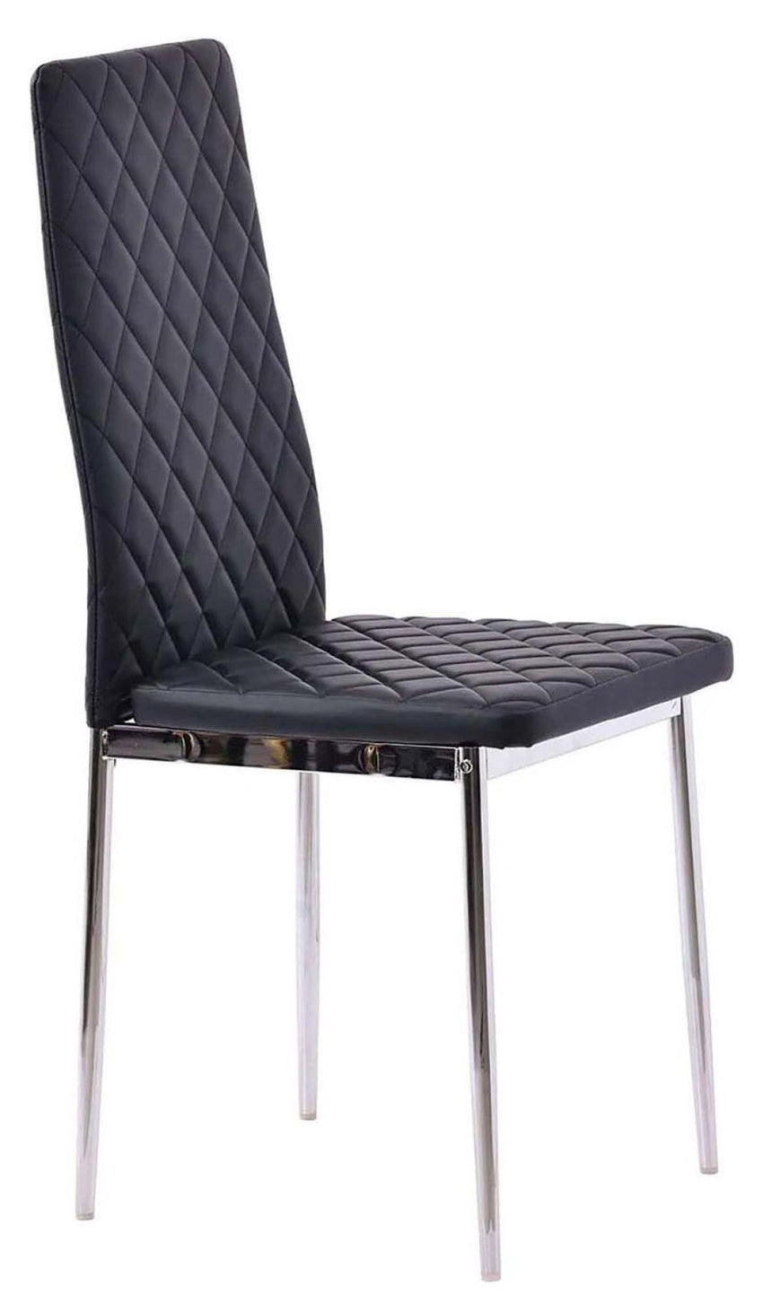 Clearance - Metro Dining Chairs in Black Colour Leather and Chrome Metal Legs-5