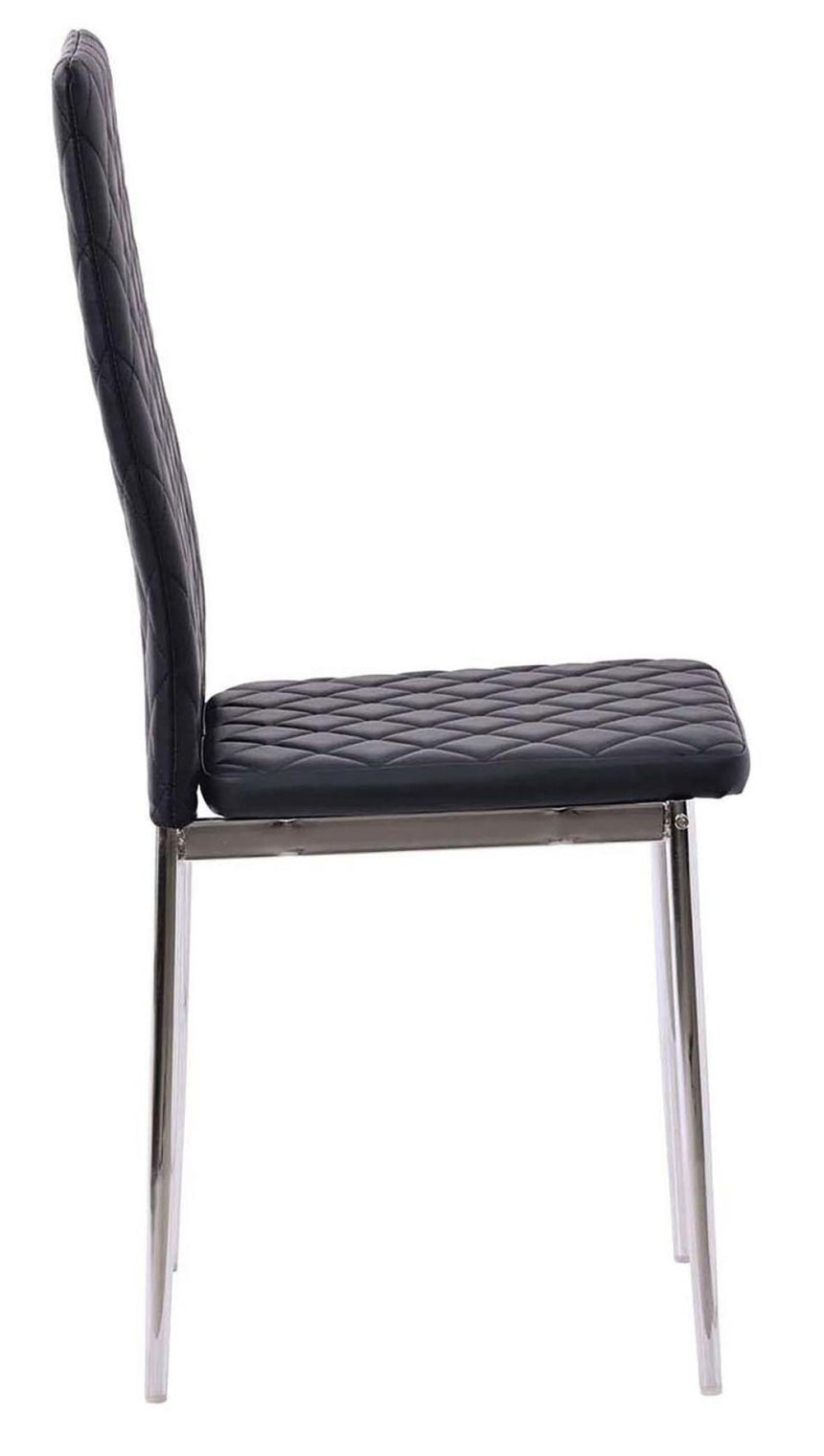 Clearance - Metro Dining Chairs in Black Colour Leather and Chrome Metal Legs-4