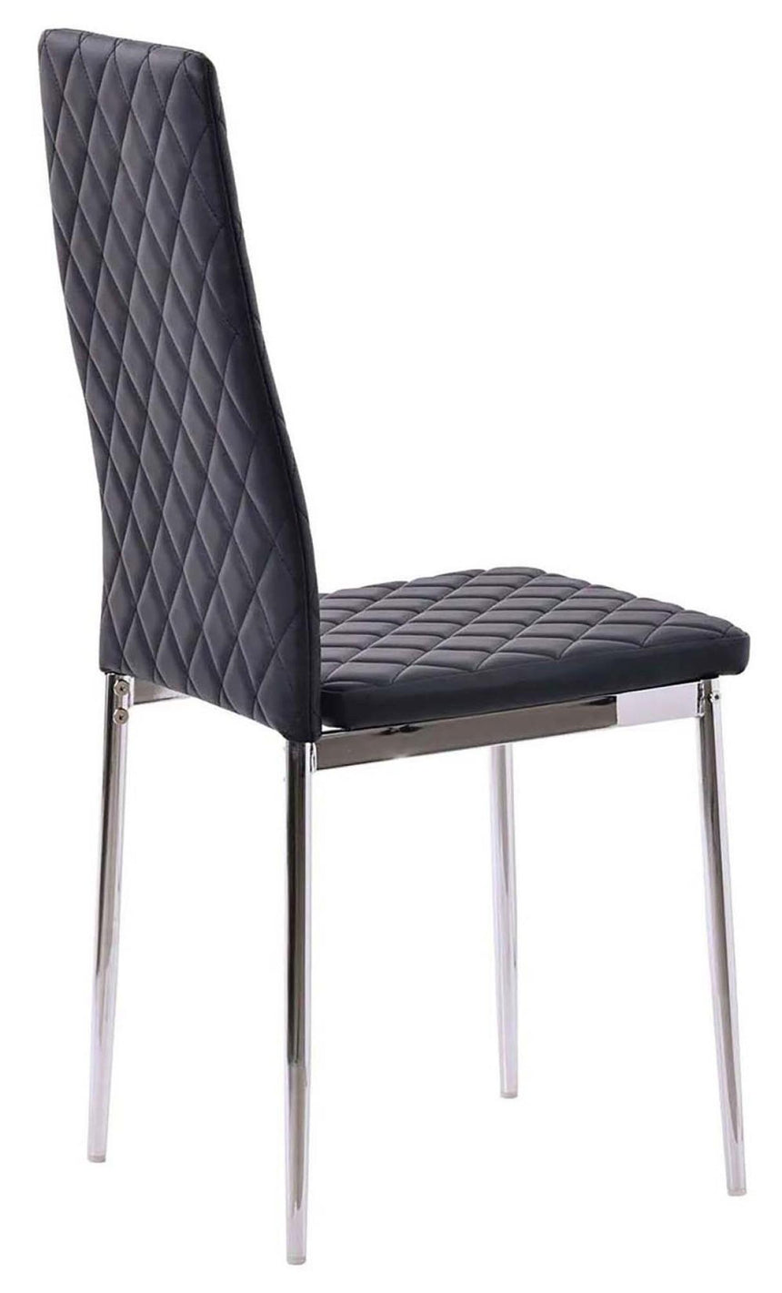 Clearance - Metro Dining Chairs in Black Colour Leather and Chrome Metal Legs-5