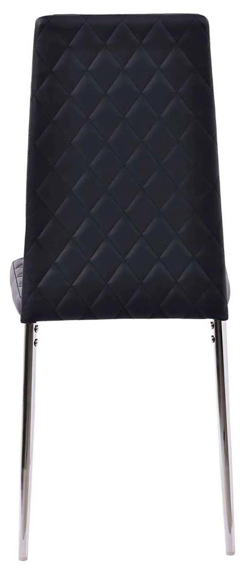 Clearance - Metro Dining Chairs in Black Colour Leather and Chrome Metal Legs-6