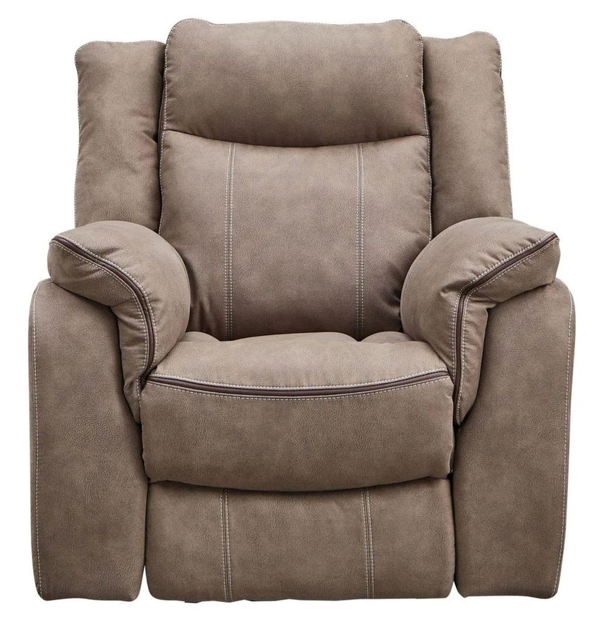 Seville Brown Fabric Recliner Armchair-6