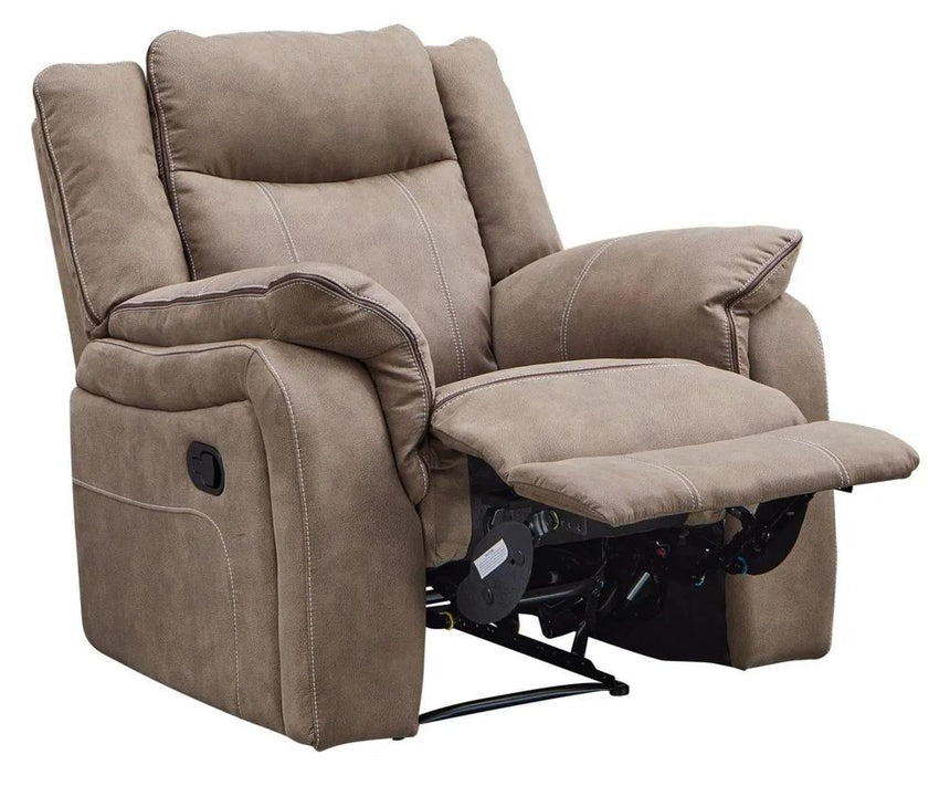Seville Brown Fabric Recliner Armchair-7