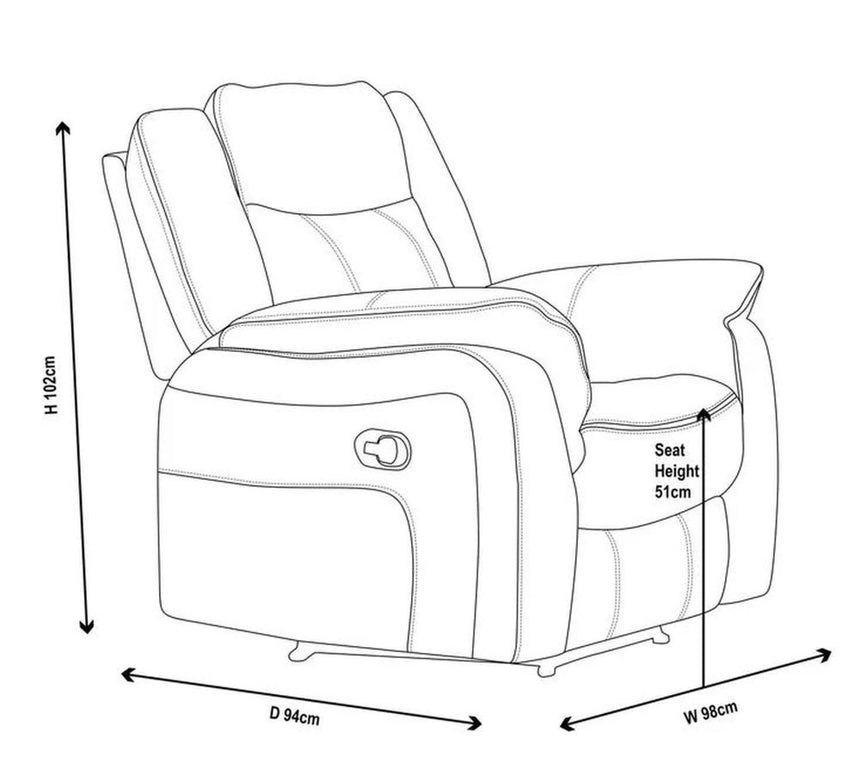 Seville Brown Fabric Recliner Armchair-8