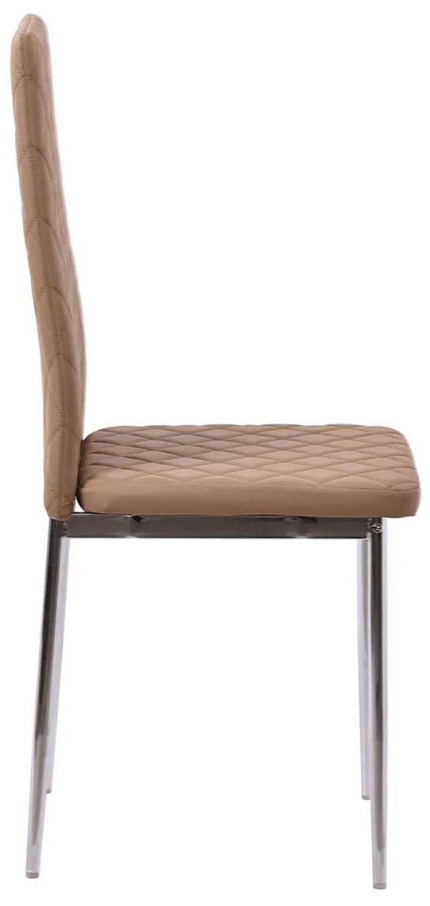Clearance - Metro Dining Chairs in Cappuccino Colour Leather and Chrome Metal Legs-8