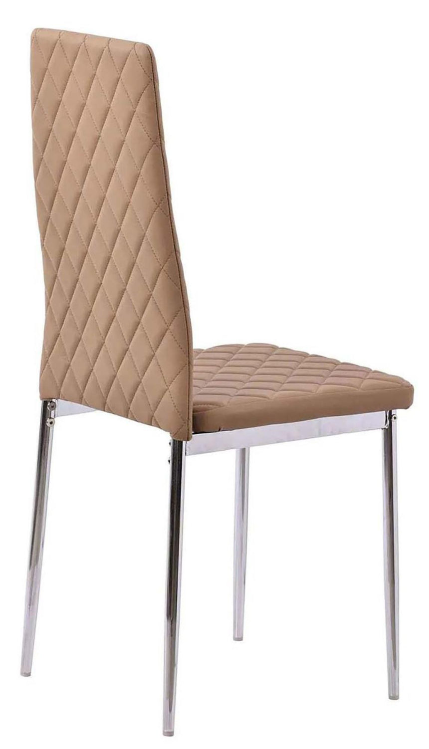 Clearance - Metro Dining Chairs in Cappuccino Colour Leather and Chrome Metal Legs-9
