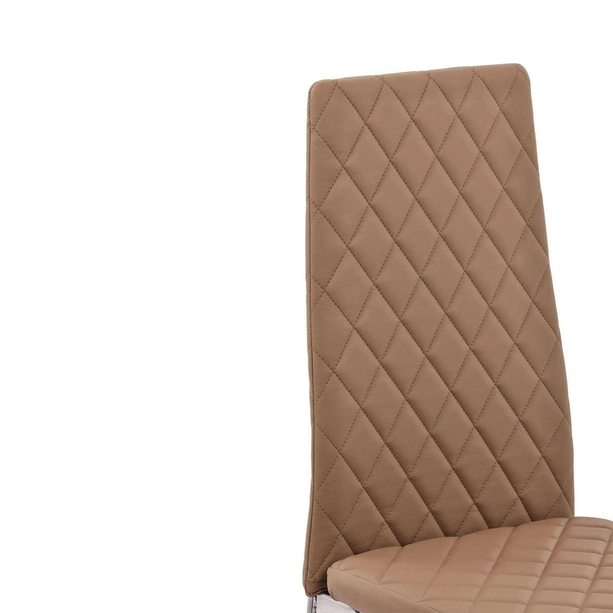 Clearance - Metro Dining Chairs in Cappuccino Colour Leather and Chrome Metal Legs-7