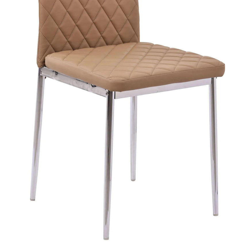 Clearance - Metro Dining Chairs in Cappuccino Colour Leather and Chrome Metal Legs-10