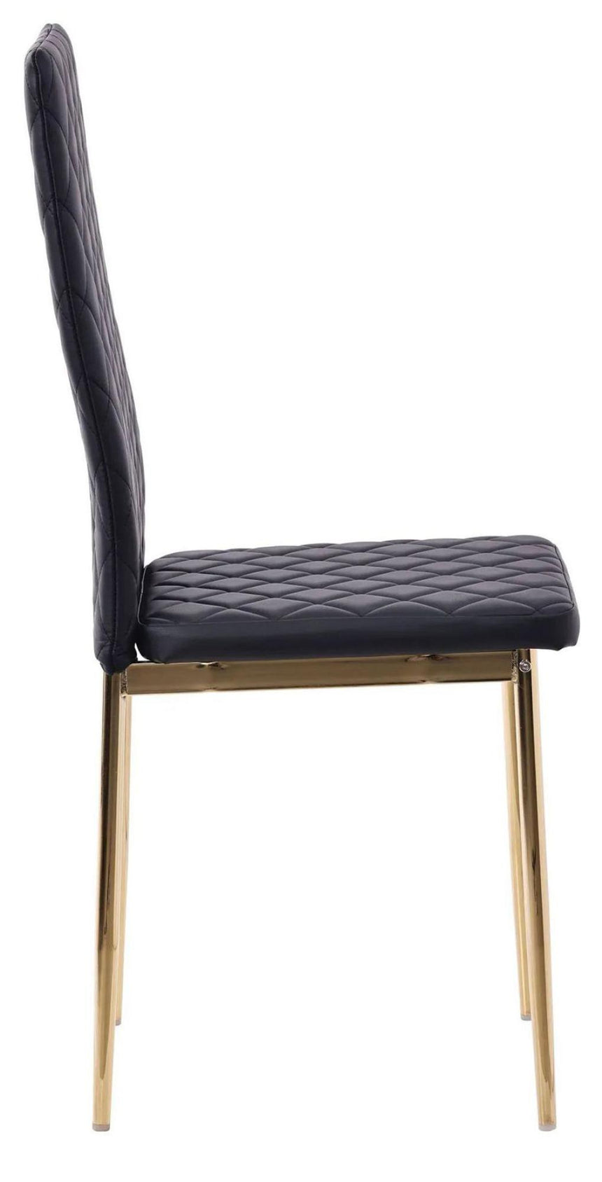 Clearance - Metro Dining Chairs in Black Colour Leather and Gold Metal Legs-6