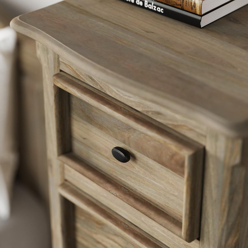 Fleur French Style Grey Narrow Tall Chest - 5 Drawers-2