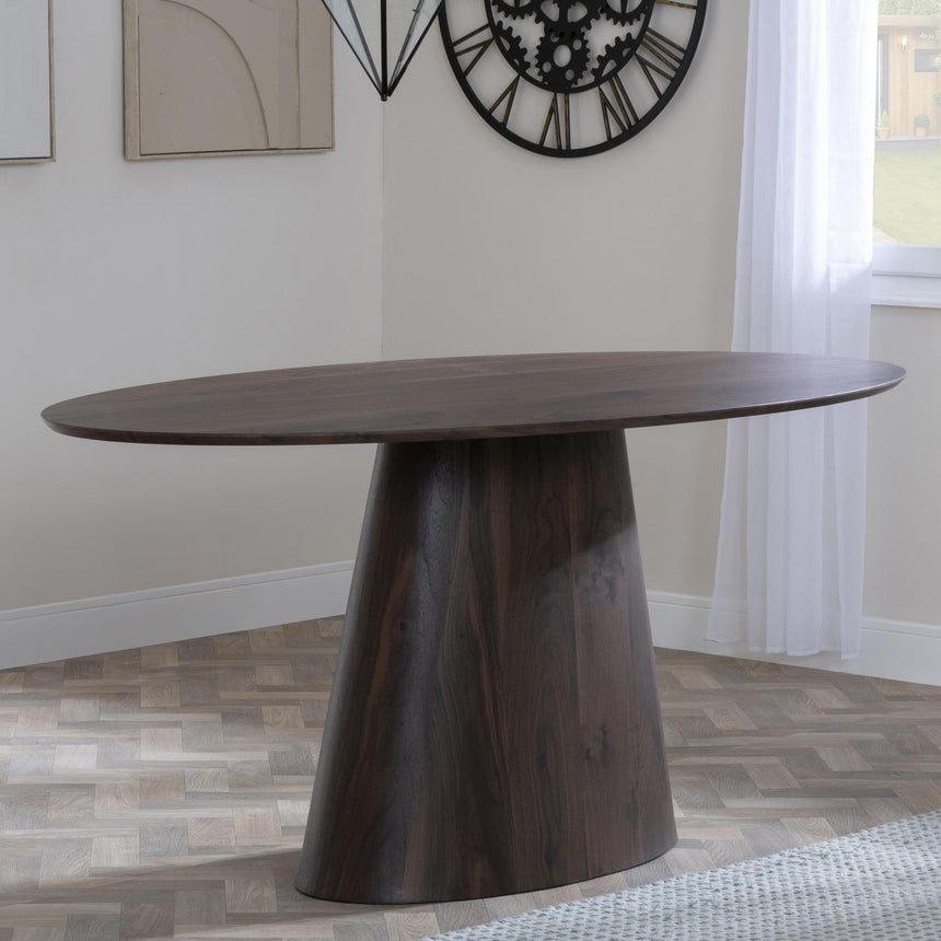 Palma Walnut 6 Seater Oval Dining Table - 180cm-3