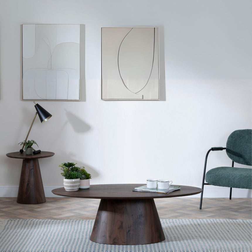 Palma Walnut Oval Coffee Table-5