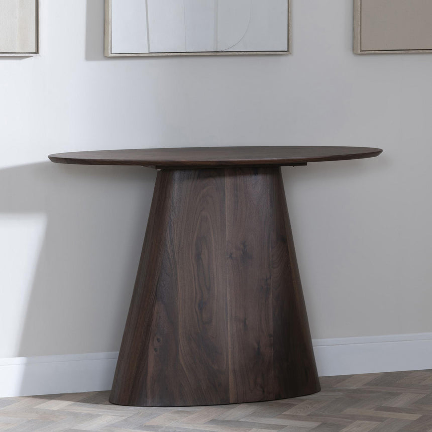 Palma Walnut Oval Console Table-3
