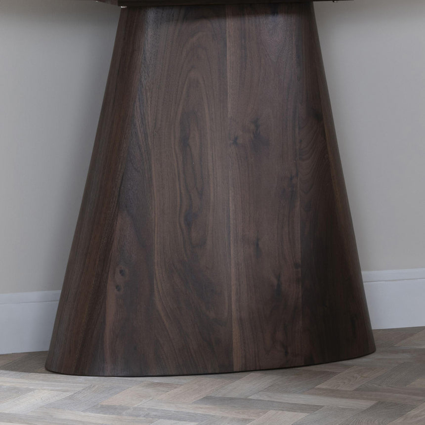 Palma Walnut Oval Console Table-5