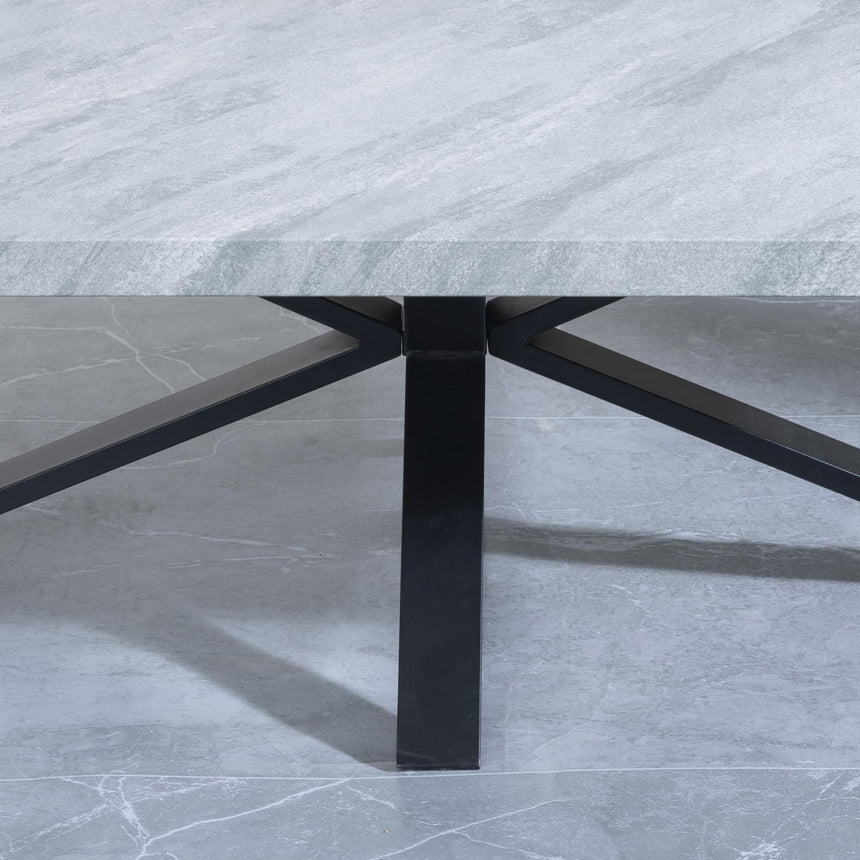 Ezra Grey Concrete Effect Coffee Table with Black Spider Legs-5