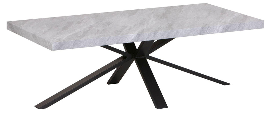 Ezra Grey Concrete Effect Coffee Table with Black Spider Legs-8